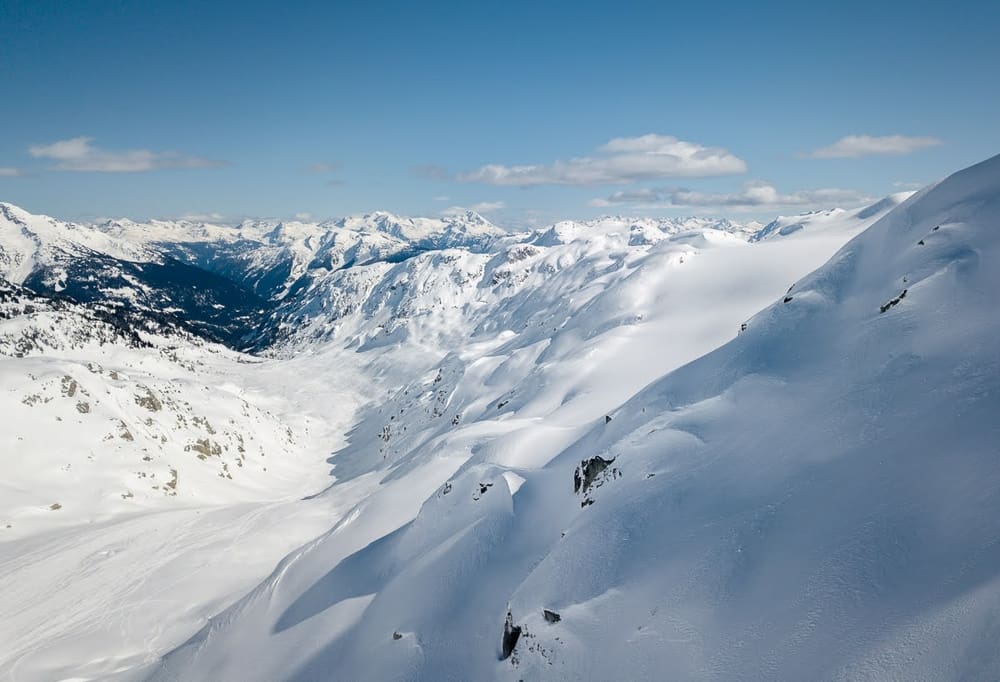 a view of the rutherford valley outside pemberton bc in winter