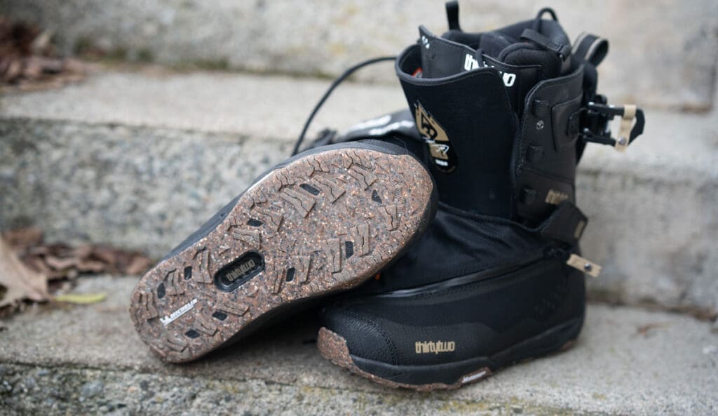 ThirtyTwo Jones MTB Lite Splitboard Boots on display for a review