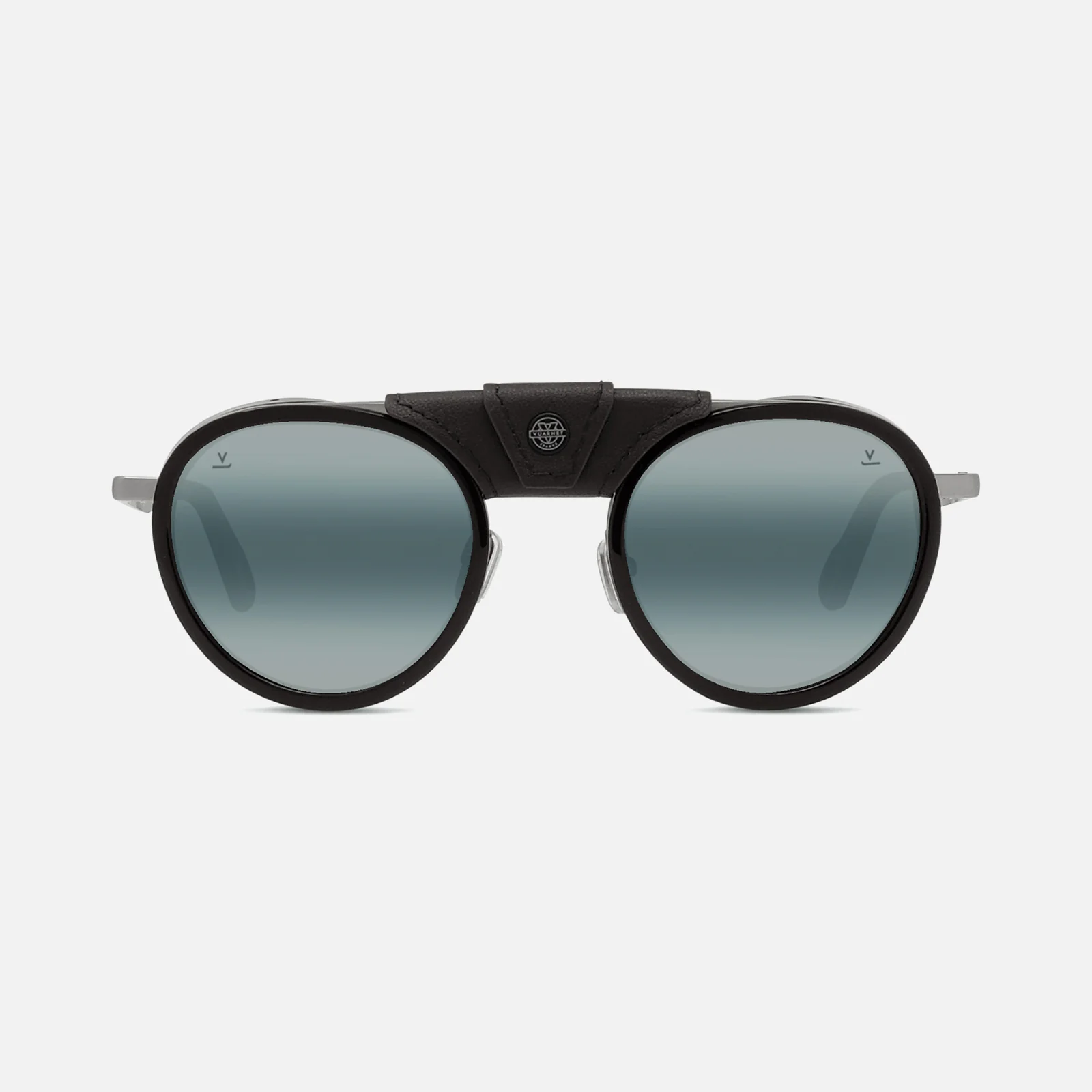a studio image of the Vuarnet Glacier 01 glacier glasses with side shields attached