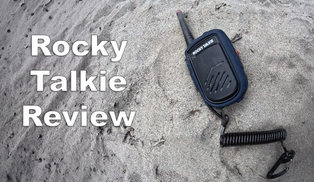 a rocky talkie radio on the sand