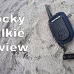 a rocky talkie radio on the sand