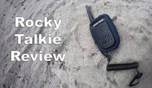a rocky talkie radio on the sand