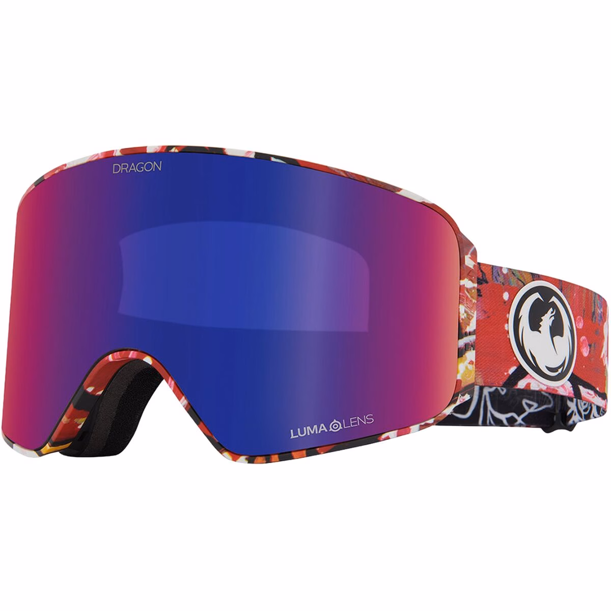 a studio image of the Dragon NFX MAG snow goggle with Lumalens infrared lens
