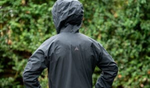 a close up view of the 7mesh guardian terra jacket facing backwards