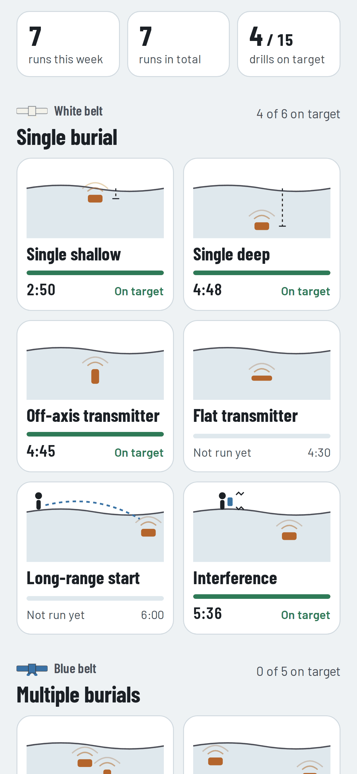 a screenshot of the beacon practice drills app that shows the main menu