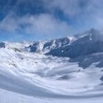 a view of the backcountry behind blackcomb mountian as seen from the east col