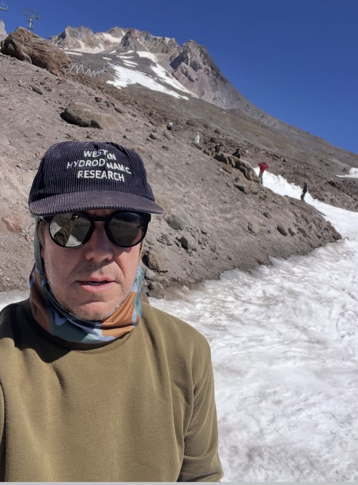a photo of brad alband at thirtytwo snowboards with a selfie at mount hood